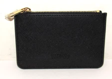 111Skin Black Faux Leather Wallet Textured 4x6 Inch Pouch Credit Card Clutch NEW