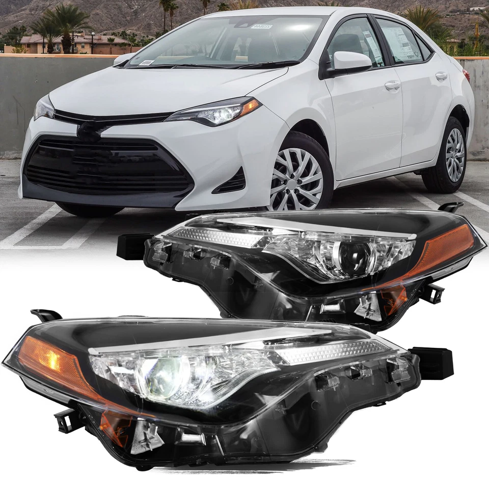 Compatível com 2017 2018 2019 Toyota Corolla L LE LE Eco Faróis Faróis Esquerda+Direita - Imagem 2 de 4