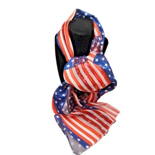 American Flag Fashion Scarf Womens Red White Blue Patriotic Long 58 x 13