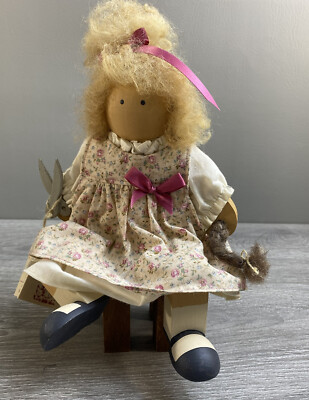 Lizzie High Wooden Doll Peggy Bowman 1989 Handcrafted Ladie and Friends