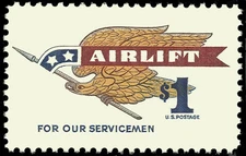Scott 1341, The One Dollar Airlift Stamp from 1968 - Mint Never Hinged