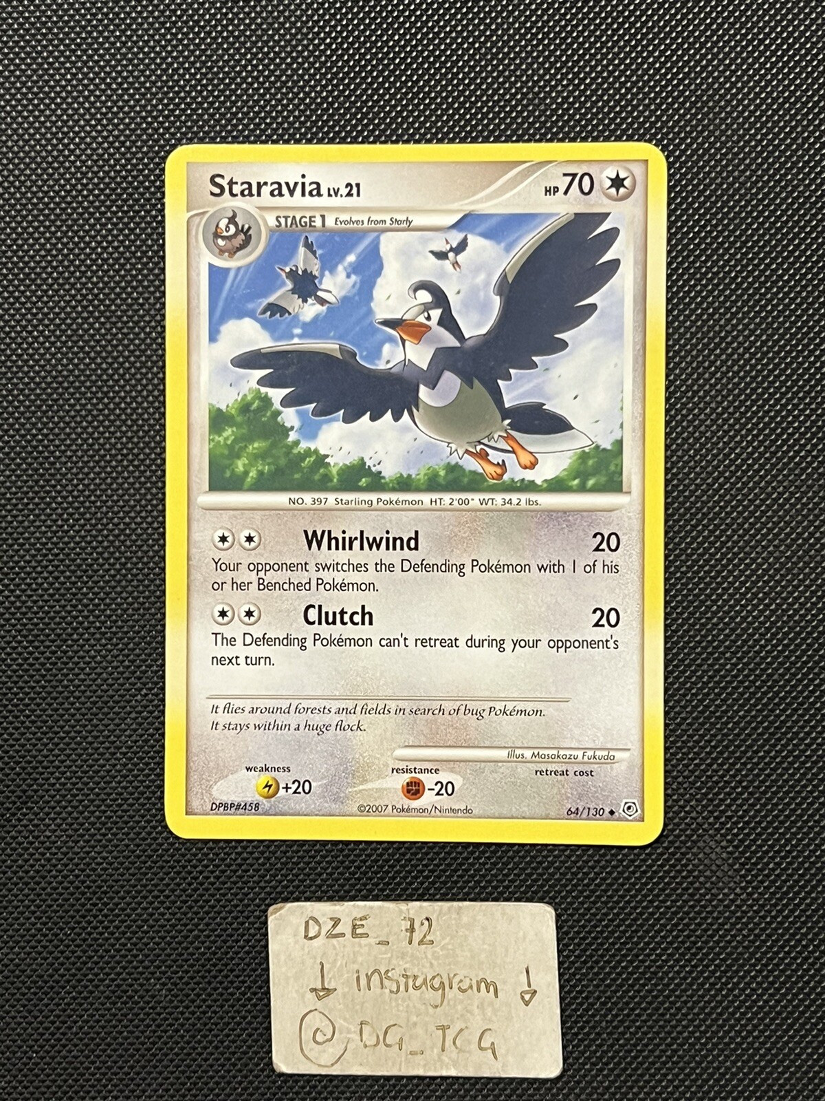 Pokemon Diamond & Pearl Base - Staravia LV.21 - 64/130 Non Holo Uncommon -NM/VLP