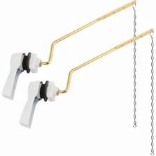 2 Pack Universal Side Mount Toilet Handle Trip Lever Tank Flush Lever Replacemen