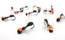 Moonlit HiVis Foam Assassin Ant Dry Fly sz14 12 flies Premium Barbless Hooks