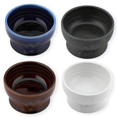 Necoichi Raised Cat Water Bowl - Mino Ware 4 Colors Available Made in Japan