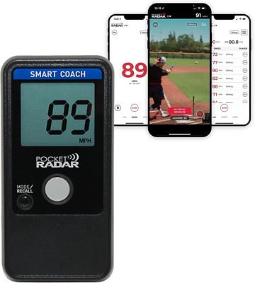 Pocket Radar Smart Coach/Compatible with Pocket Radar App for Baseball, Hockey