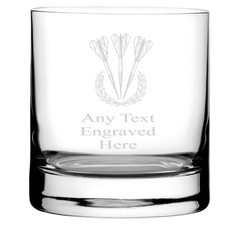 ENGRAVED DARTS WHISKY / WHISKEY MIXER GLASS WG1 IN SILK LINED GIFT BOX