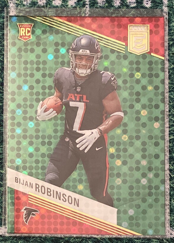 2023 Panini Donruss Elite Bijan Robinson Green Disco - Atlanta Falcons #104 RC