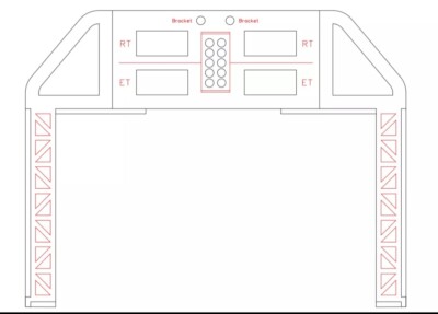 Drag Racing System for 7.8'' Wide Slot-Cars Tracks