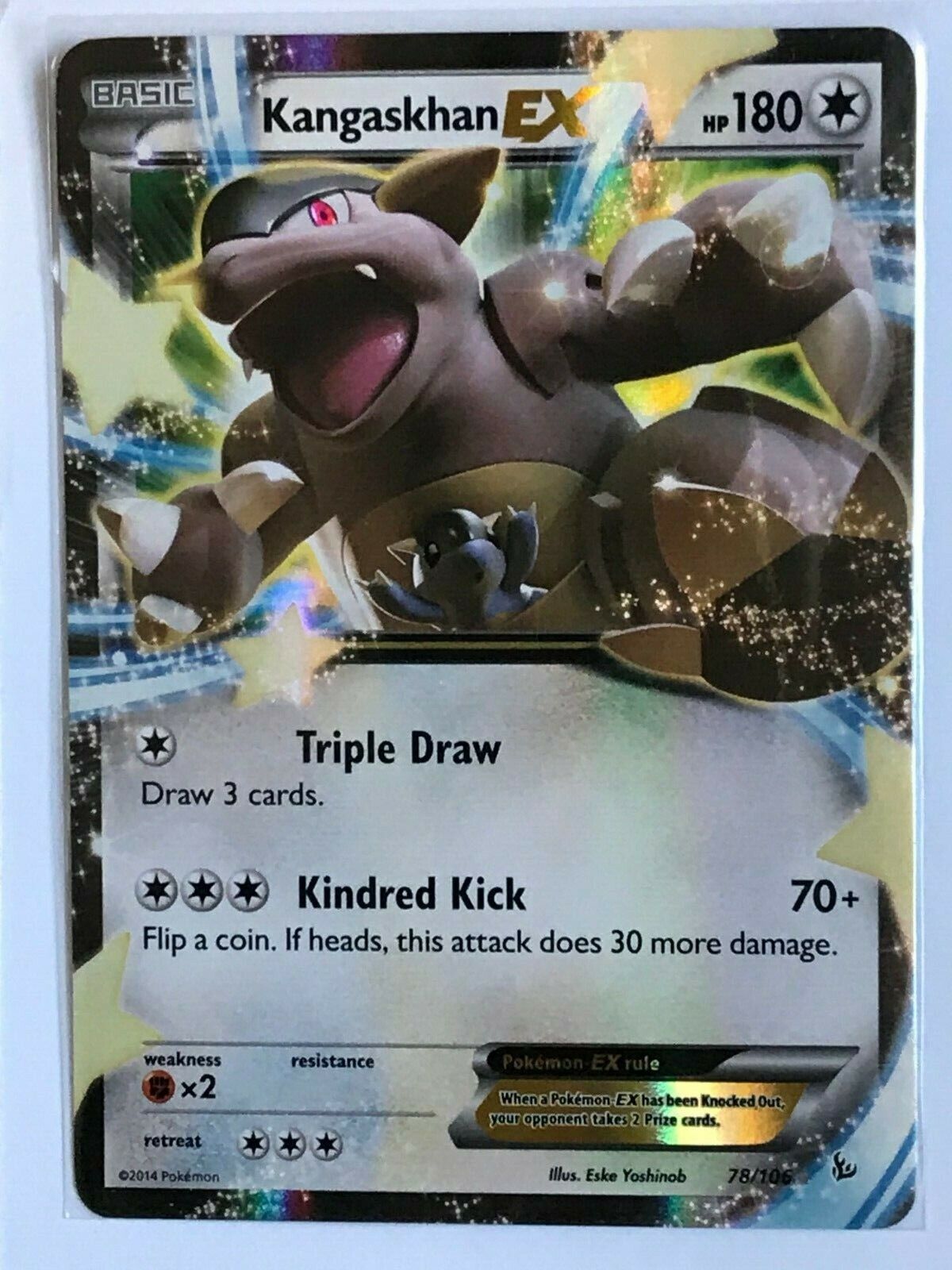 Kangaskhan EX 103/106 Full Art Holo Ultra Rare XY Flashfire Pokemon Ca