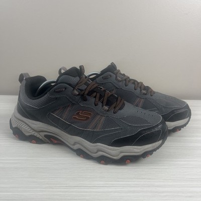 Skechers Stamina AT Shoes Mens Size 10.5 Wide Gray Black Sneakers 237527W