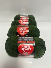Red Heart Soft yarn 5oz 256yds Dark Leaf lot of 4