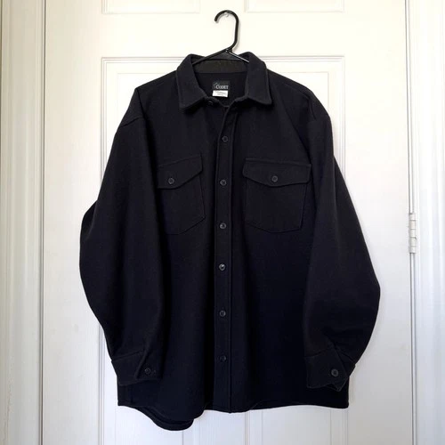 VTG Codet Wool Jacket Mens L Navy Blue Button Up Shirt Jacket Workwear USA image 2