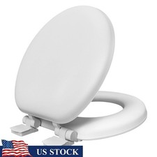 Soft Toilet Seat Round Quick Release Slow Close Hinges Memory Foam Easy Clean US