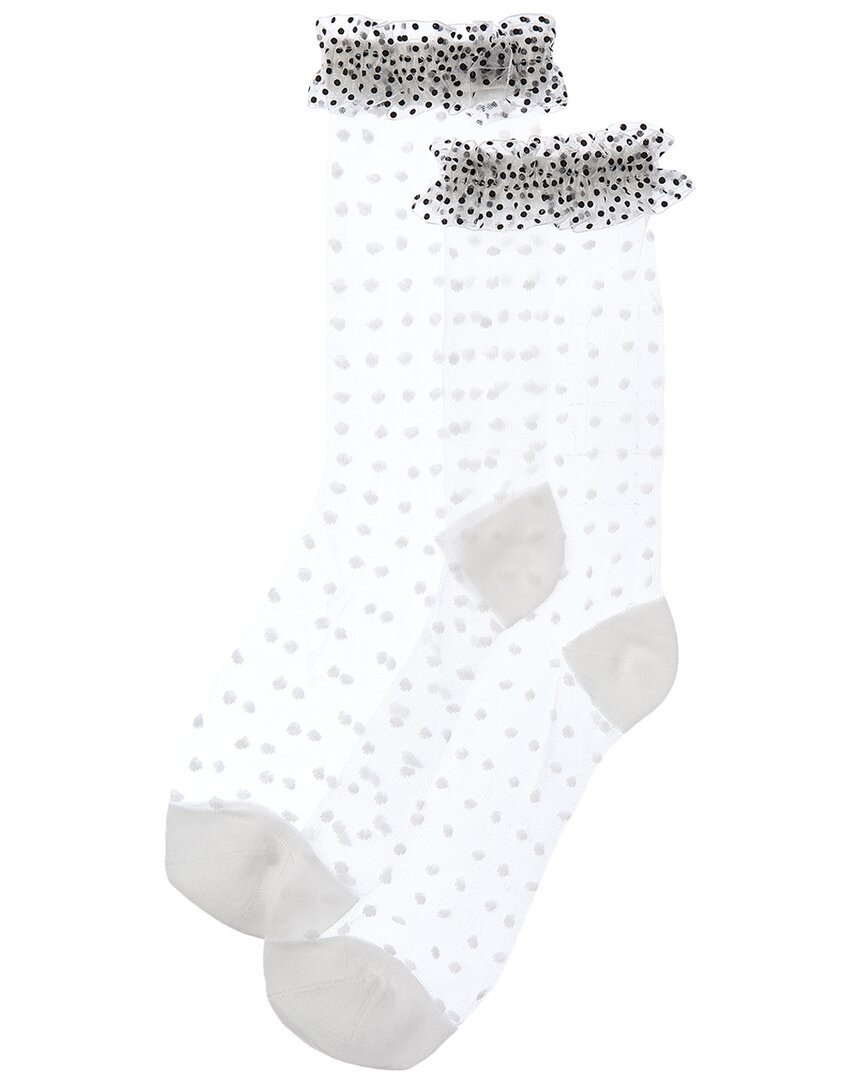 Прозрачные носки с оборками Jungle на высоком каблуке Женские белые O/S