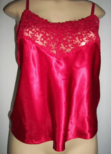 Vtg Cab Red Lace Satin Camisole M