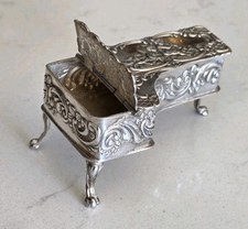 Stunning Vintage Sterling Silver Grand Piano Minature Dolls House/Trinket Box
