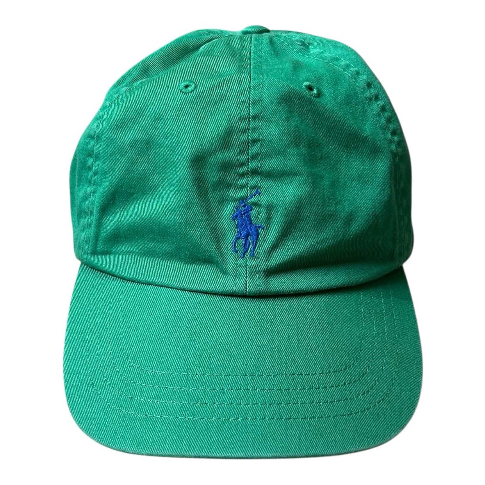 Cappello Polo Ralph Lauren papà verde blu pony cinturino pelle berretto baseball regolabile