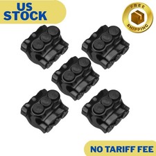 5 Pack 3 Port Insulated Wire Connectors Black Multi Aluminum Inline Splice Tap