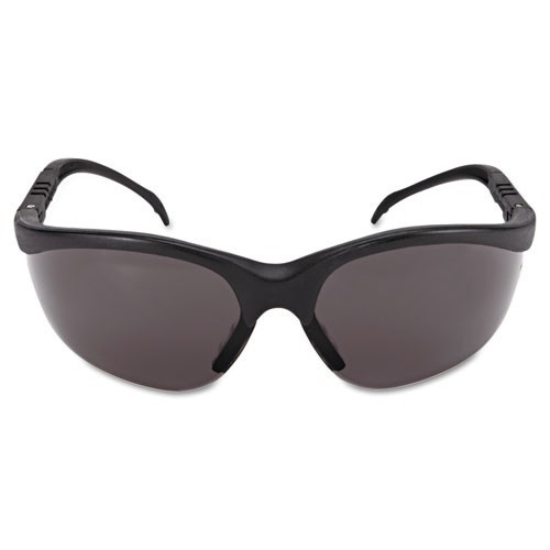 MCR Safety Klondike Safety Glasses, Matte Black Frame/Gray Lens