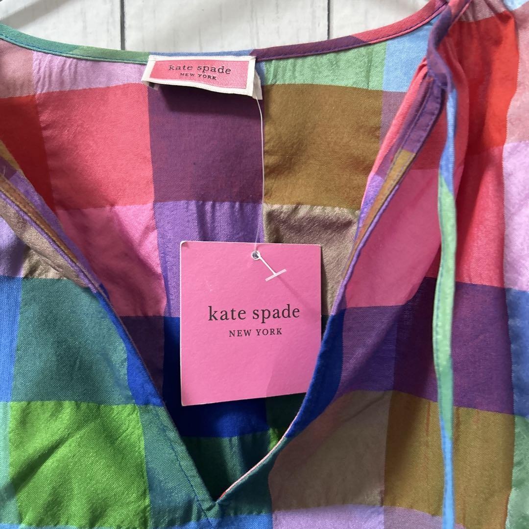 kate spade Madras Check Blouse XS Multicolor thumbnail 24
