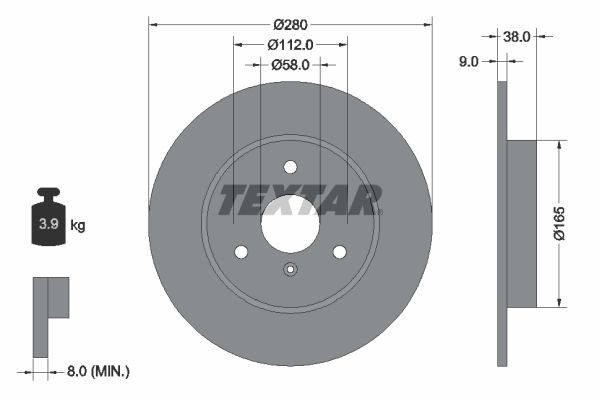 2X Bremsscheibe Vorne Textar 92097603 FüR KIA Smart-image