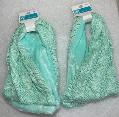 2X NWT  FASHION LOOP SCARVES  Girls' KIDS -  SIZE 7+  - COLOR - MINT