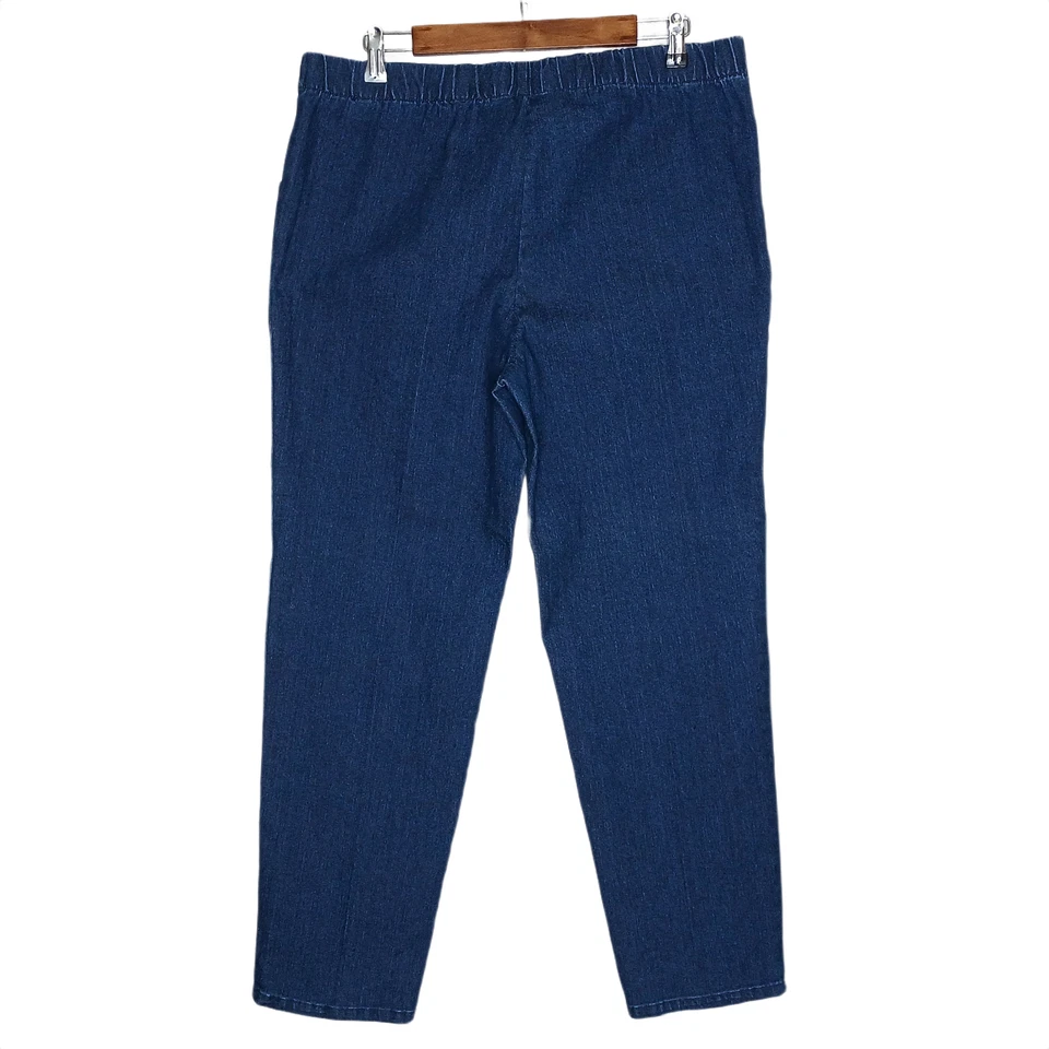 Just My Size Mujer Elástico Cintura Tirar en Cónico Jeans PLUS 1X Elástico Oscuro Foto 2 de 4