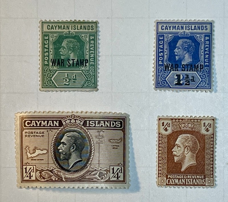 British Colony Cayman Islands 1922 King George V W/ War Stamps Mint #NC027