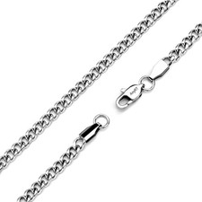 Jewelry 4.5mm Titanium Steel Mens Beveled Curb Link Chain Silver Gold Necklac...