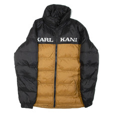 KARL KANI Herren Steppjacke Schwarz Colourblo...