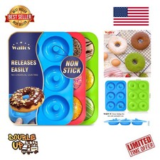 3Pack Non-Stick Silicone Donut Pan Mold Doughnut Cake Bagel Baking Tray Set