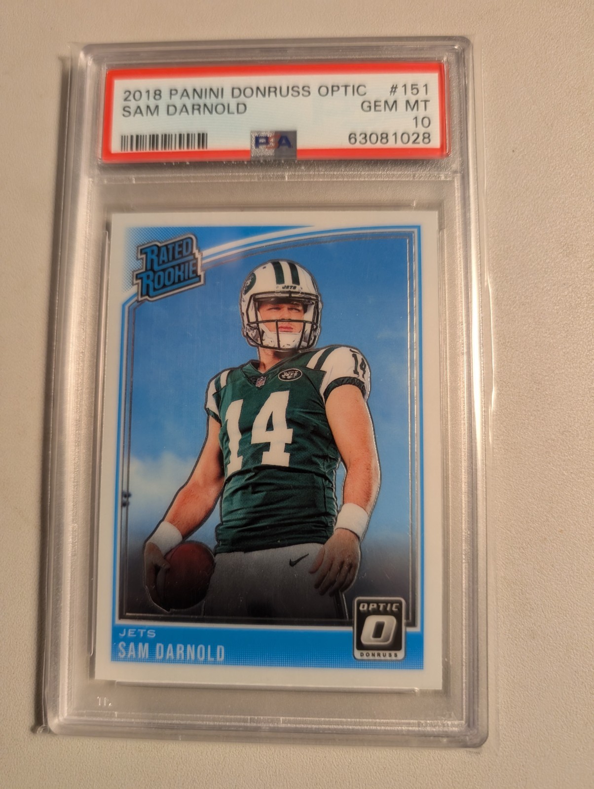 2018 Donruss Optic Rated Rookie #151 Sam Darnold RC PSA 10 GEM MINT Seahawks