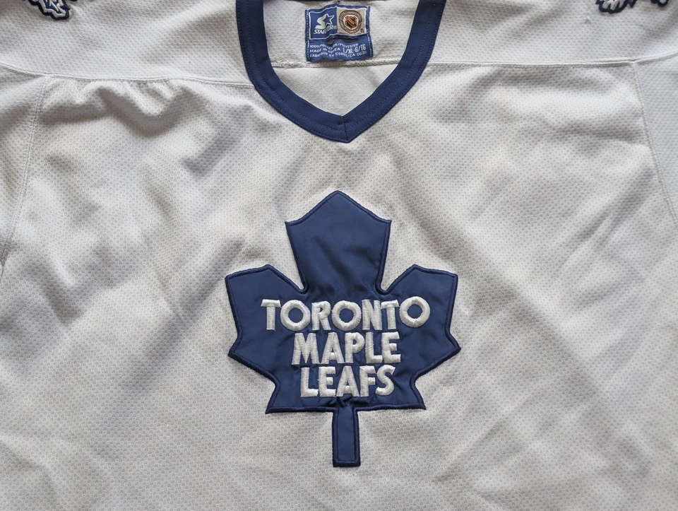 Vintage Toronto Maple Leafs Jersey Mens Large White Blue NHL Hockey Starter 90s - Image 2 of 4
