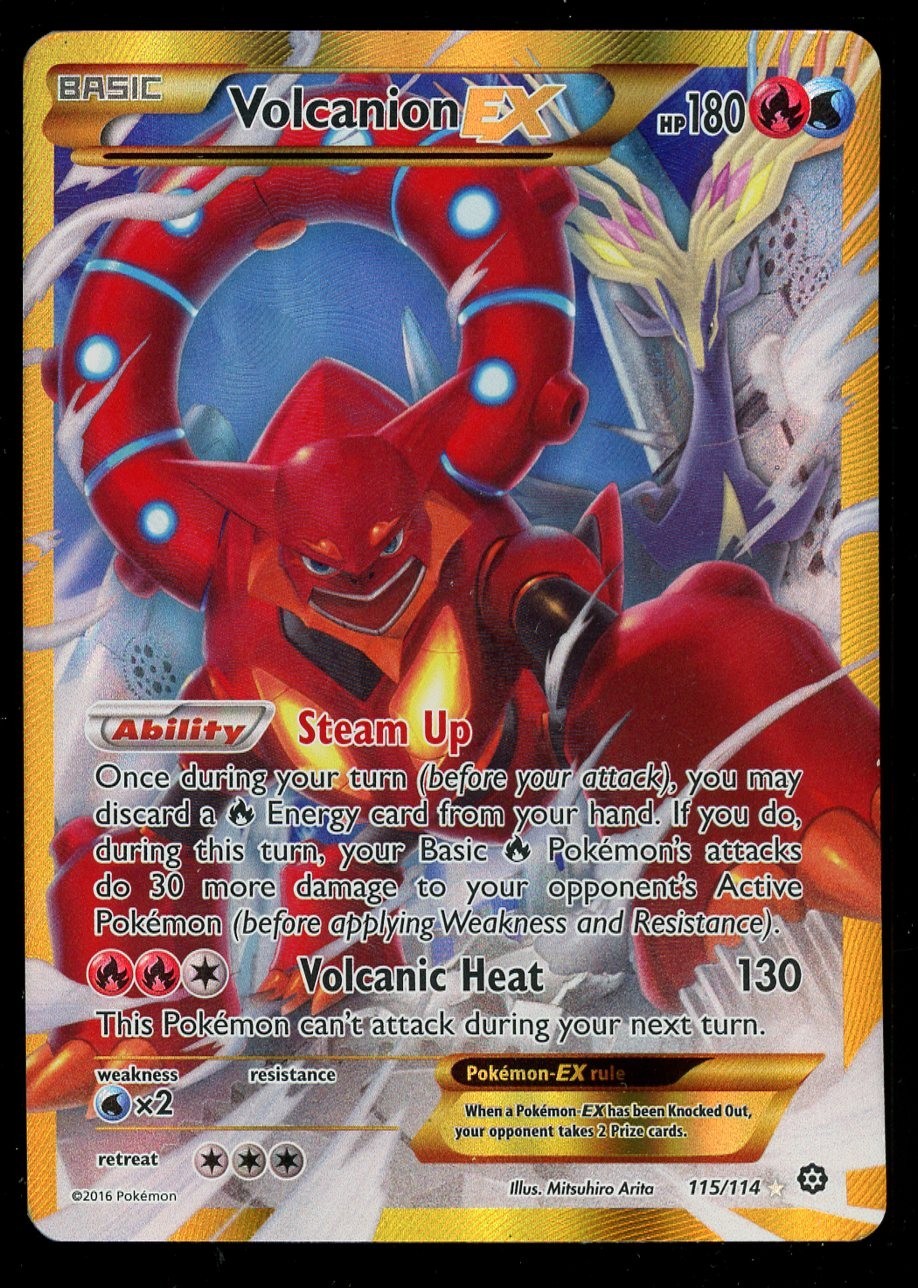 Pokemon Volcanion EX 115/114 XY Steam Siege Full Art Secret Rare Near Mint Card