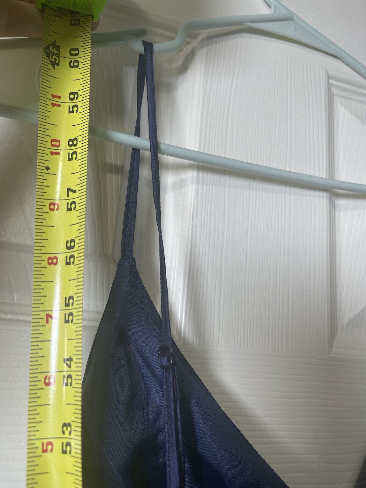 B Darlin Prom Dress Maxi Silk  Navy Gown Wedding Formal Sz 11/12 Spaghetti Strap