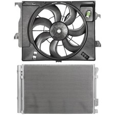 Electric Ac Condenser Cooling Fan Kit For 2012-2013 Kia Rio Hyundai Accent 1.6l