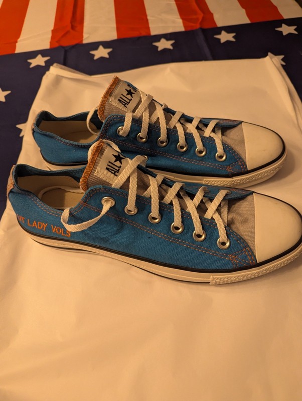 University Of Tennessee Lady Vols Converse Women's 10/Mens 8 Blue All Star...