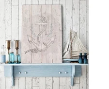 Calming Coastal Anchor by Jennifer Pugh Wood Wall Art 12x18 Beach Nautical Decor