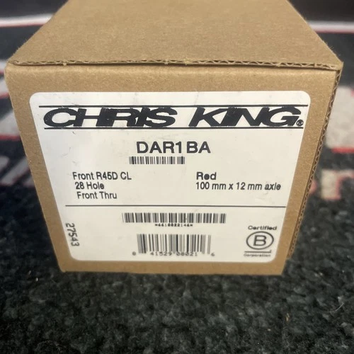 Chris King Front Boost CL 28 Hole Hub - 12 x 100mm Red DAR1BA
