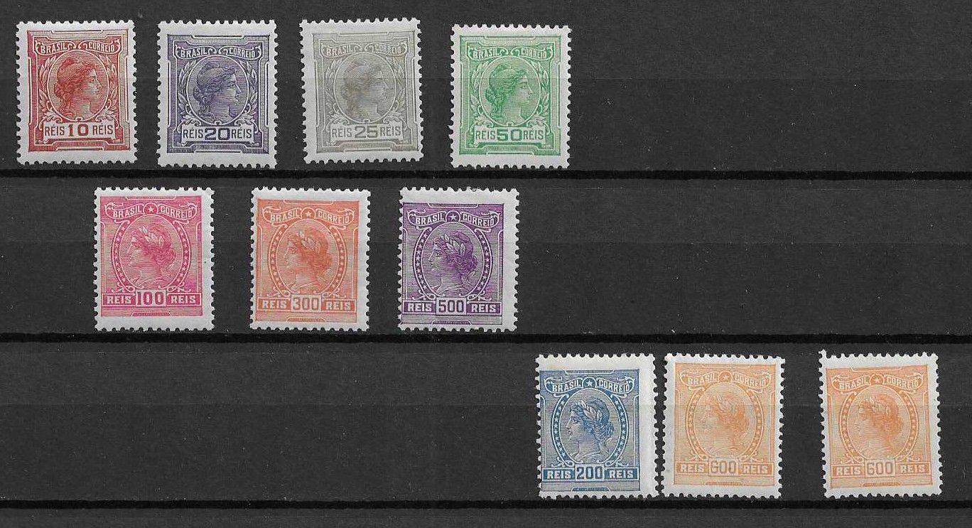 Brazil 1918 Liberty head set sc 200-206 and 211,214 MH