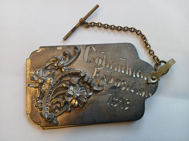 1893 World's Fair Suvenier Metal Floral Dance Card Pad Victorian