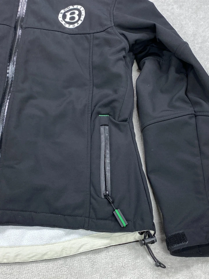 Chaqueta de carreras Bentley Motors para hombre mediana negra ligera cremallera completa con capucha Foto 3 de 4