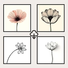 Set 4 Realistic Digital Wall Art Print Modern Home Decor Printable Instant #21