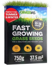 Grassias Fast Growing Grass Seed – 750g Premium Quality Lawn Seed for Oversee... 15.91 per kilo