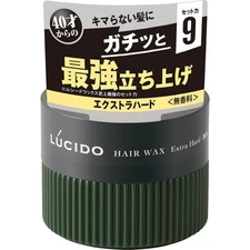 mandom LUCIDO Hair Wax Extra Hard 80g Fragrance-Free, Colour-Free, Paraben-Free