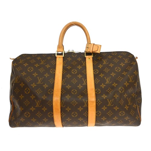 Louis Vuitton Keepall Bag Monogram Canvas Brown Travel Bag