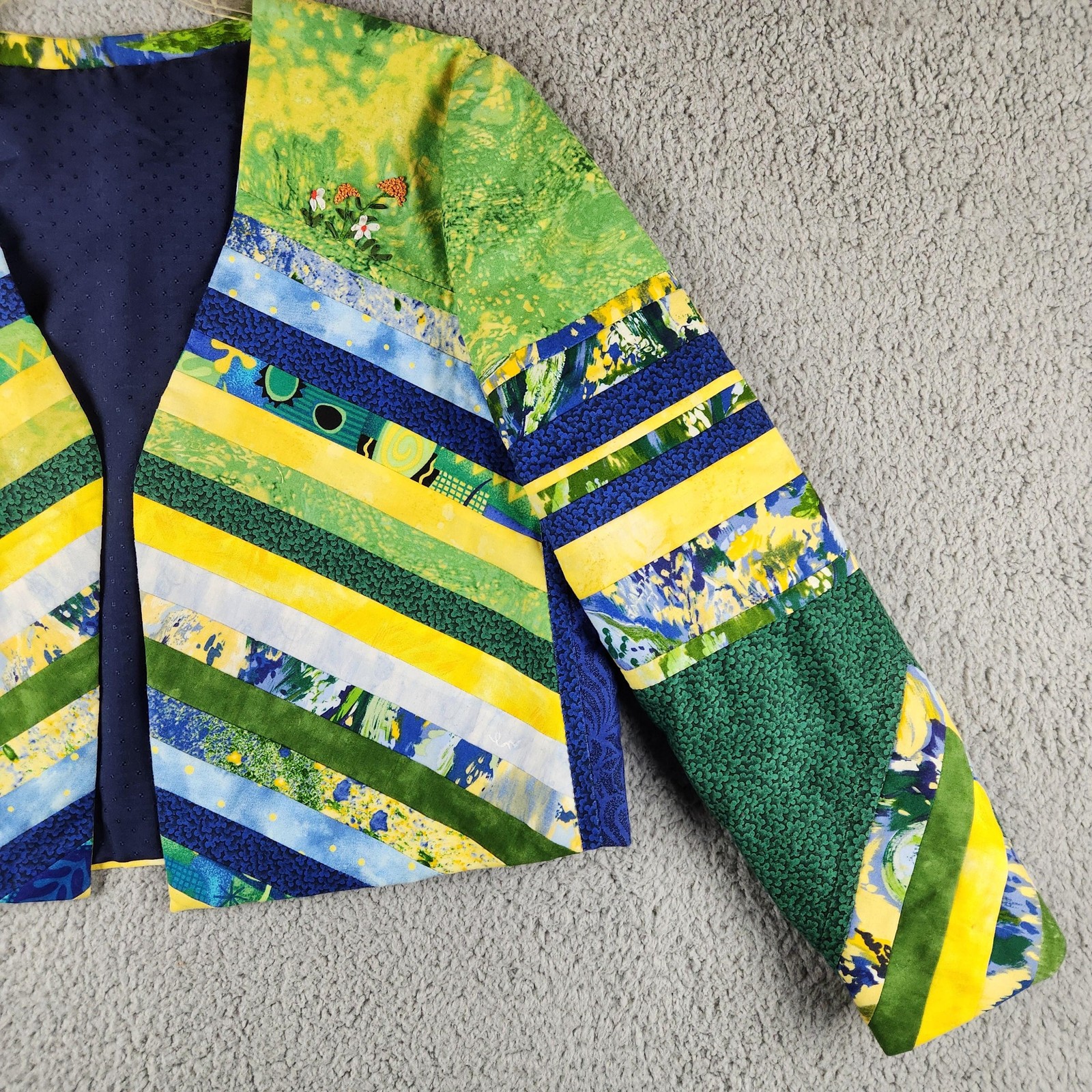 Handmade Patchwork Jacket Womens Medium Multicolo… - image 4