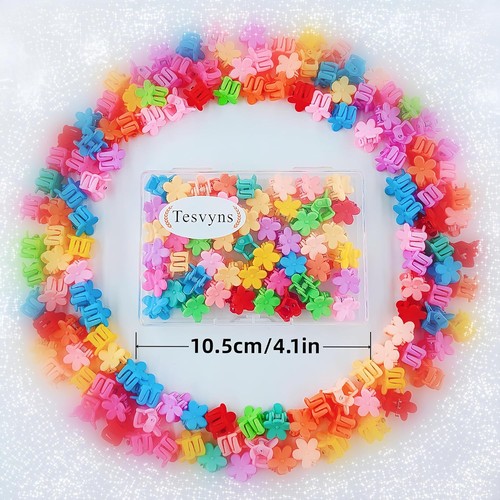 50Pcs Mini Flower Hair Clip Colorful Claw Baby Clips Floral - Picture 4 of 6