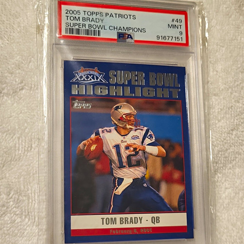Topps 2005 Tom Brady New England Patriots SB XXXIX Champions #49 PSA Graded